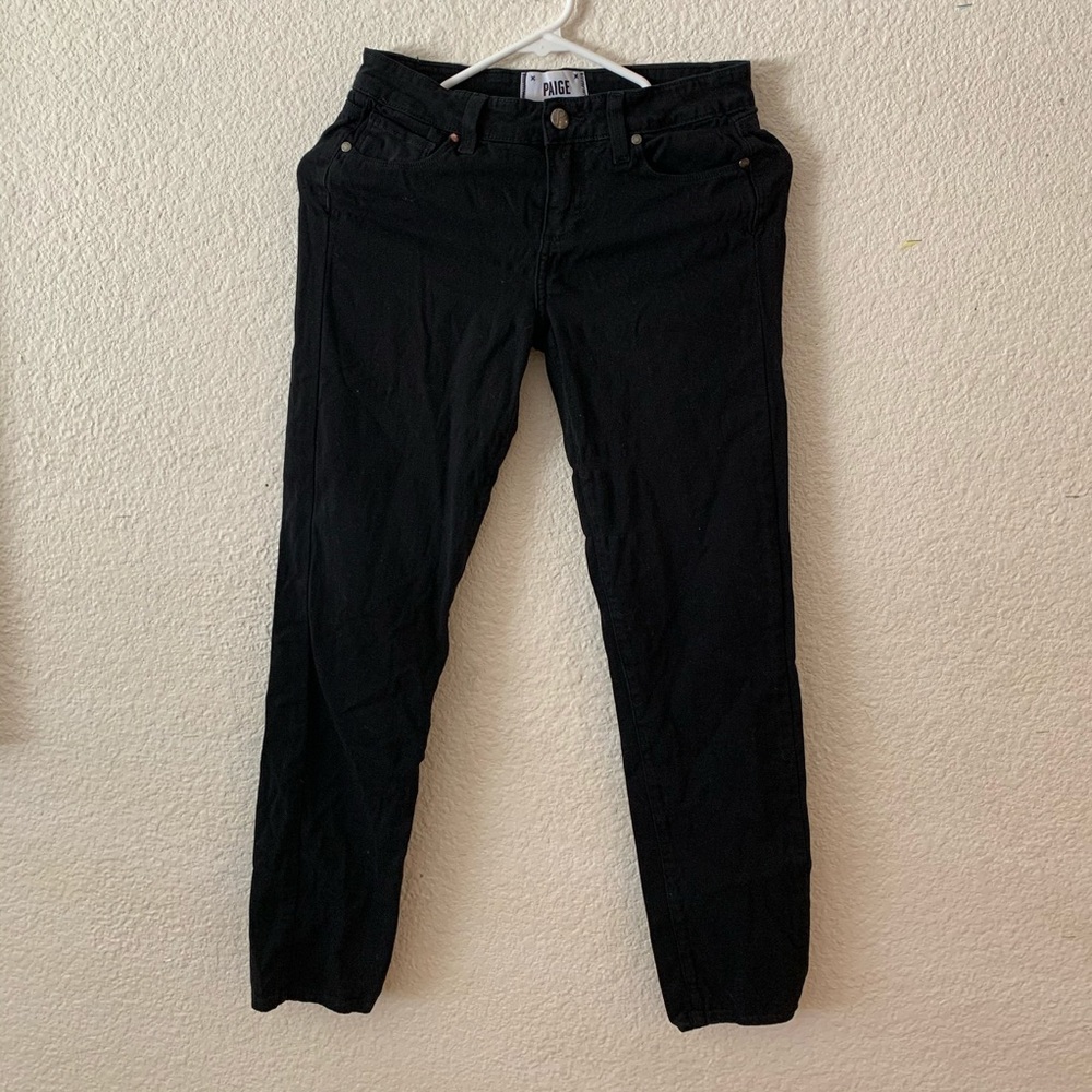 Paige black womens skinny jeans